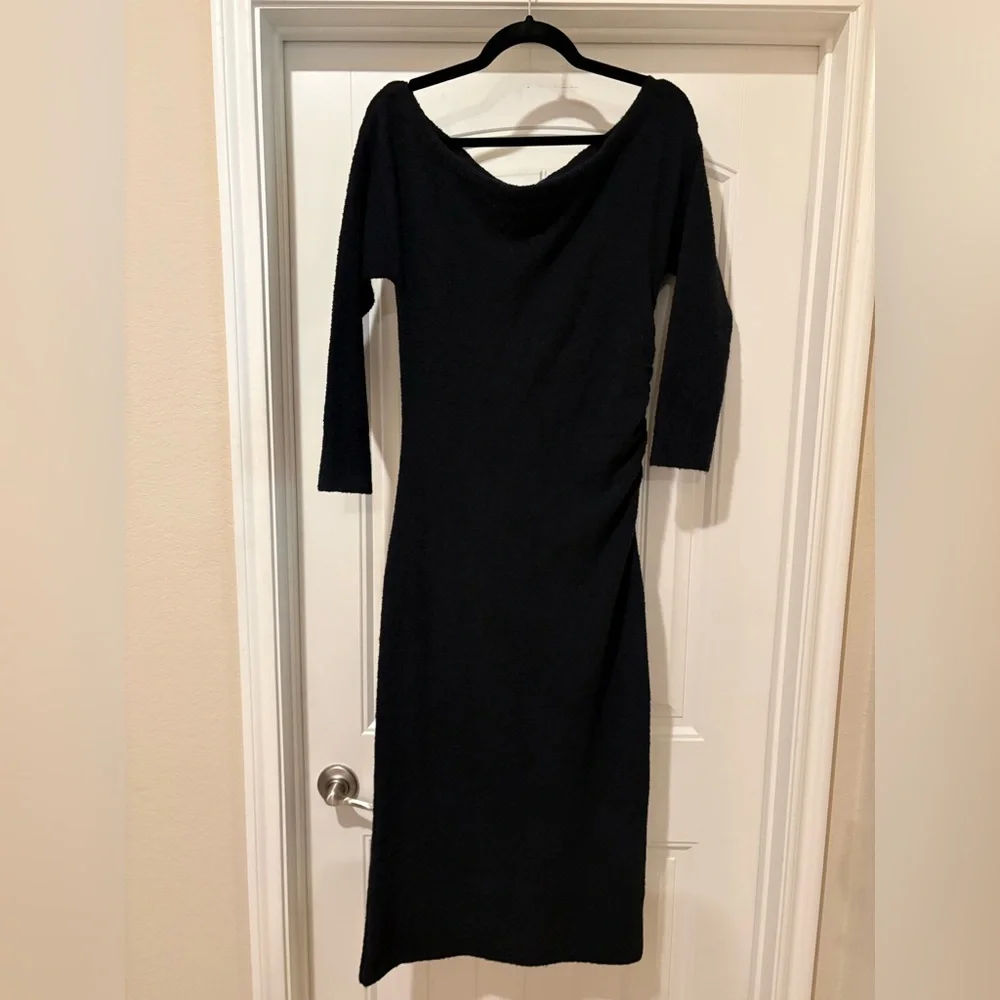 Abercrombie & Fitch Boucle Knit Off Shoulder Ruched Maxi Dress Medium Petite NWT